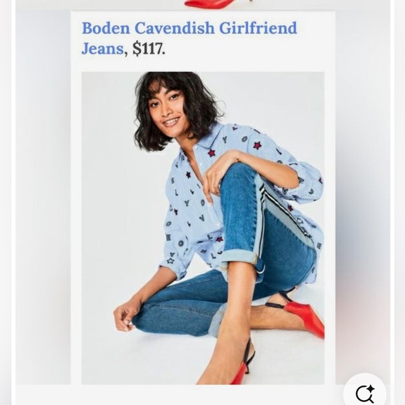 Boden. The Cavendish Girlfriend Striped Jeans. Women’s size 8. - Picture 2 of 13